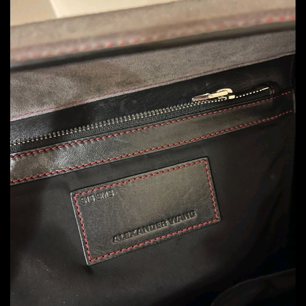 Alexander Wang Gray, Black & Red Ombre Satchel Leather Handbag - Picture 7 of 11